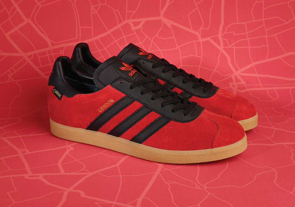 adidas gazelle black and red