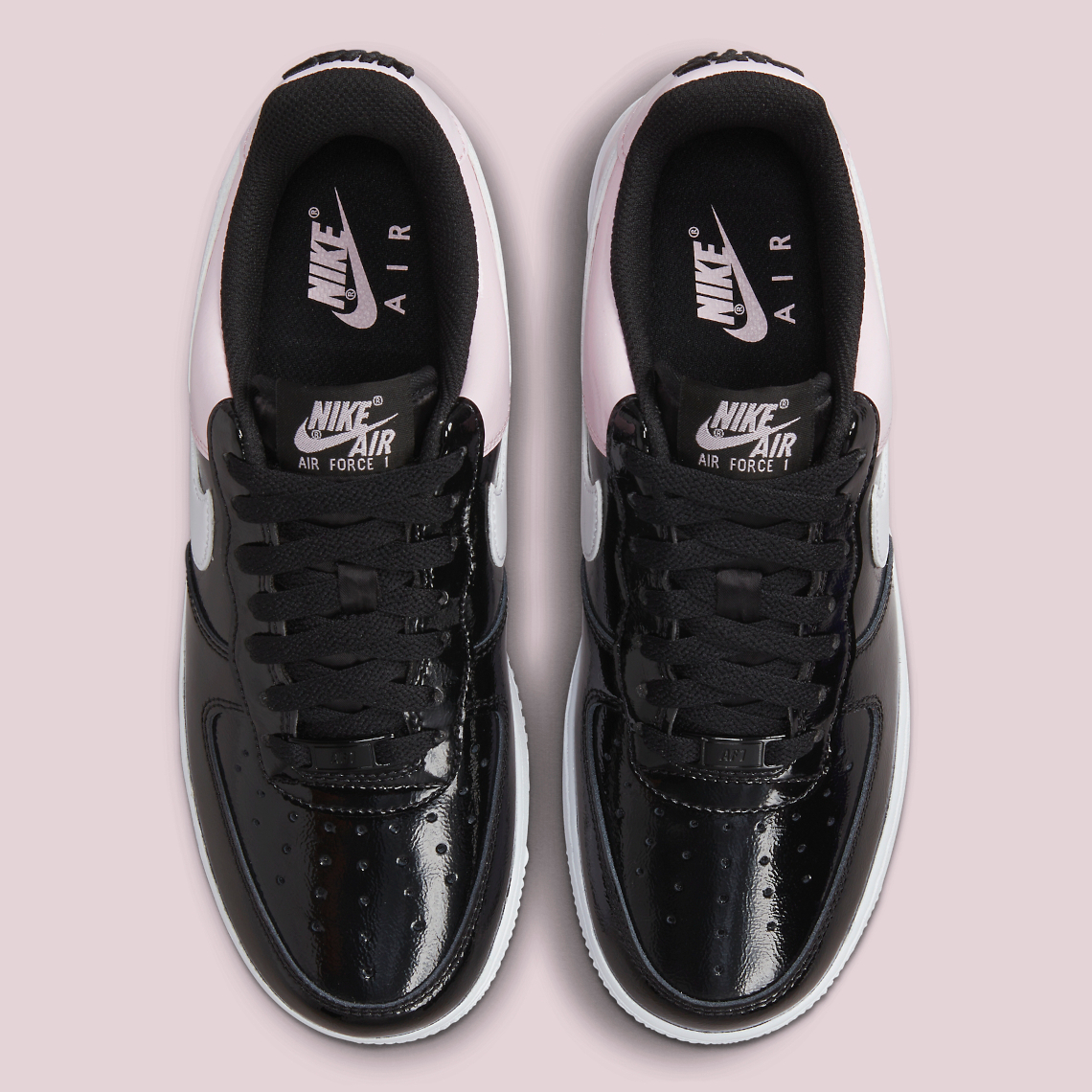 Nike Air Force 1 Black Patent ❤ liked on Polyvore featuring shoes, nike, patent  leather shoes, black …