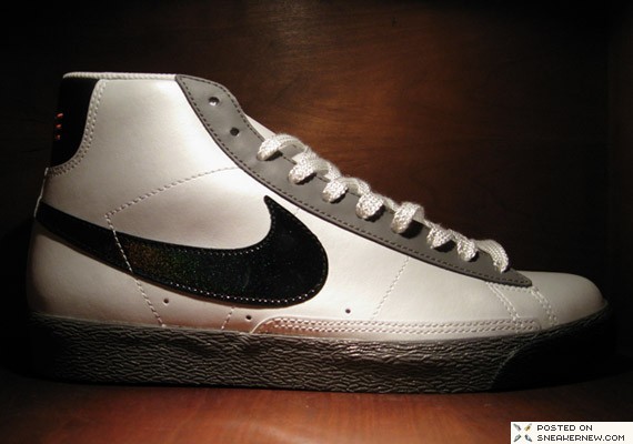 Nike Blazer Mid - White - Charcoal - Black Metallic Patent