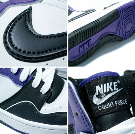 Nike Court Force High Basic - White-Black-Purple