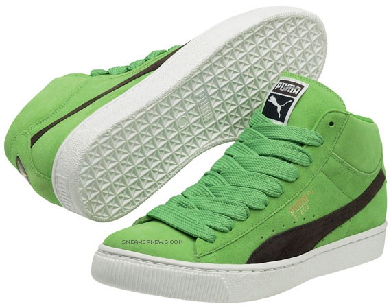 Puma Suede Mid II – Vibrant Green & Navy Blue