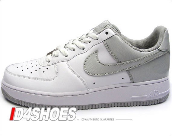 Nike Air Force 1 – White – Neutral Grey Snake Patent Leather