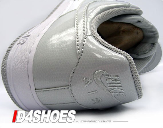 Nike Air Force 1 - White - Neutral Grey Snake Patent Leather