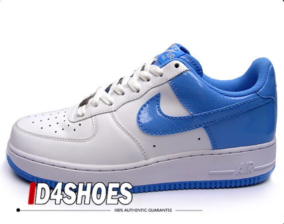 Nike Air Force 1 – White – University Blue Croc Patent Leather