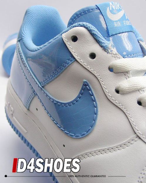 Nike Air Force 1 - White - University Blue Croc Patent Leather