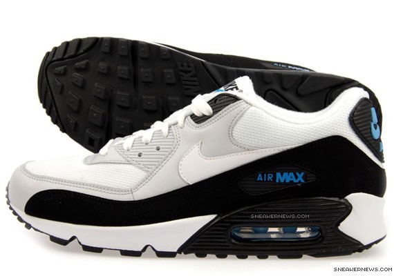 Nike Air Max 90 White-Black-Netural Grey-Laser Blue