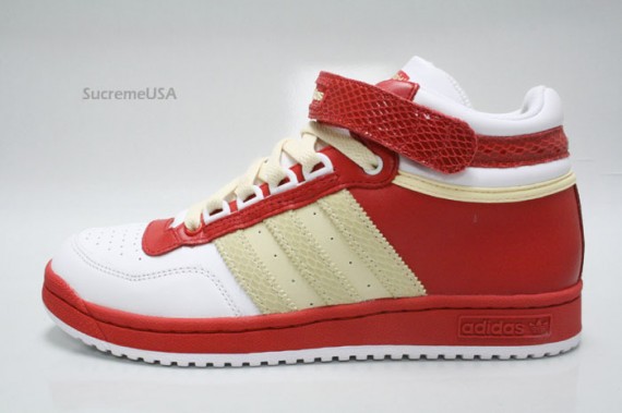 Adidas Concord Mid Court – White – Red – Sand – Snakeskin