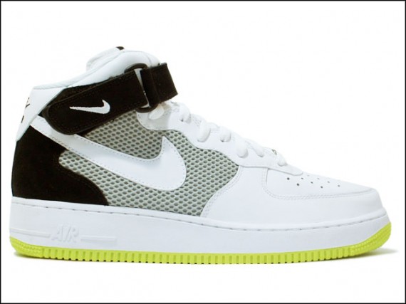 Nike Air Force 1 Mid ’07 – White/Black/Neon