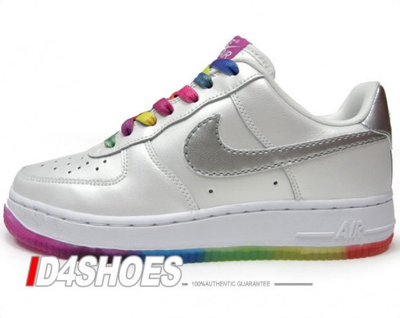 Nike Air Force 1 GS – Pearl White – Rainbow Outsole