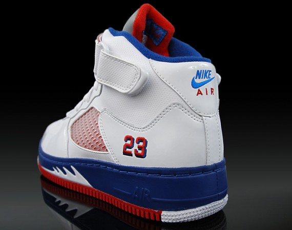 Air Jordan Force V (AJF 5) - White - Varsity Red - Blue Ribbon 