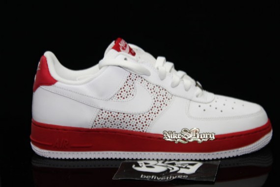 Nike Air Force 1 – White/Varsity Red – Perforated