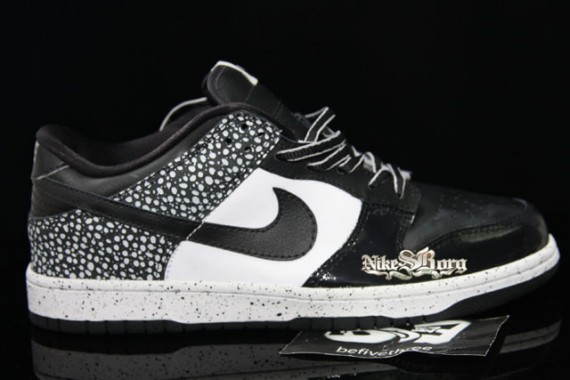 Nike Dunk Low - Black/White - Safari & Patent Leather