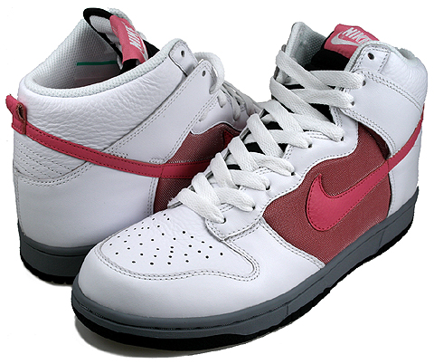 Nike WMNS Dunk High - White/Dark Pink/Pink Clay