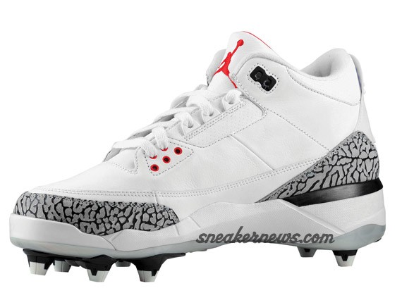 Air Jordan III D – White – Fire Red – Cement – Cleat