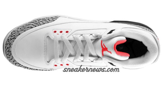 Air Jordan III D - White - Fire Red - Cement - Cleat