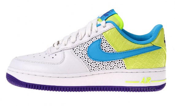 Nike Air Force 1 WMNS - Octagon - White - Vivid Blue - Volt