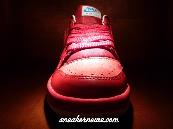 Nike Court Force Low - Red Distressed Leather