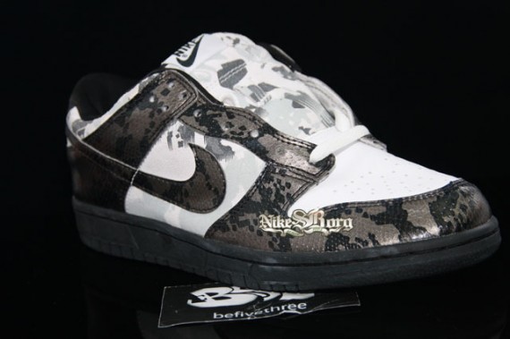 Nike Dunk Low – Croc Skin – White – Grey – Black