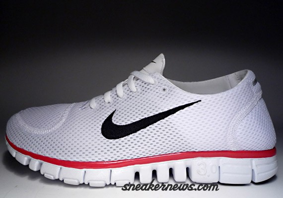 Nike Free 3.0 Running Shoe – White – Red