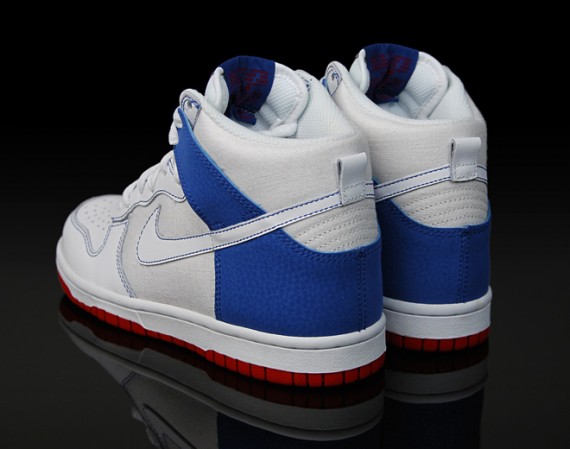 Nike Wmns Dunk High White Blue Red 2