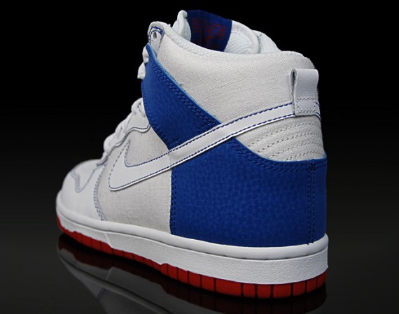 Nike Wmns Dunk High White Blue Red 5