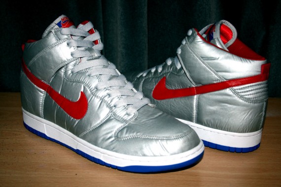 Nike Dunk High Be True - Nylon - Silver - Red