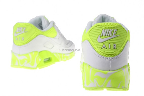 Nike Air Max 90 WMNS - White - Volt - Swirls