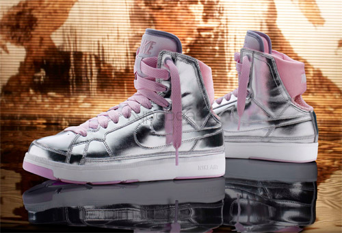 Nike WMNS Air Troupe Mid – Metallic Silver – Pink