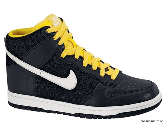 Nike Womens Dunk High Premium - Black - Tour Yellow - SneakerNews.com