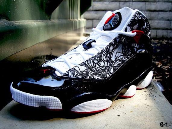 Air Jordan Six Rings - White - Black - Red - Laser