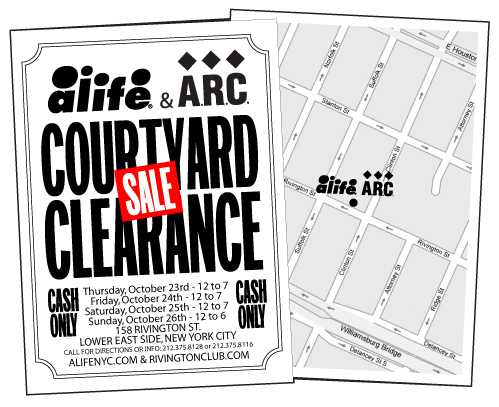 Alife & A.R.C. Courtyard Clearance Sale – Tomorrow