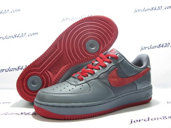 Nike Air Force 1 Low Premium - Grey - Red - 2009