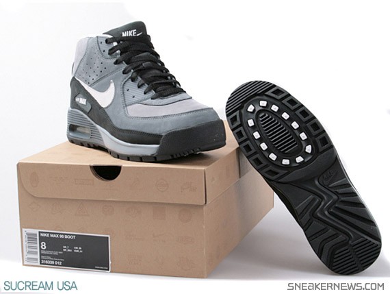 Nike Air Max 90 Boot - Stealth - White - Flint Grey