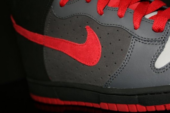 Nike Dunk High - Medium Gray - Vasrity Red - Black