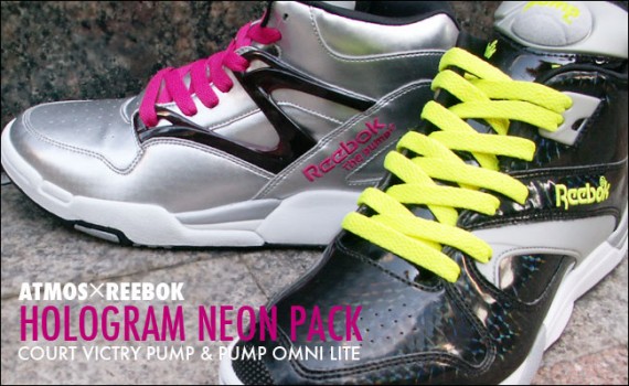 Reebok x atmos - Hologram Neon Pack - Court Victory Pump & Pump Omni Lite