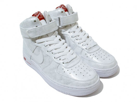NIKE AIR FORCE 1 HIGH LEATHER WHITE RED SHEED UNRELEASED 2000 PE PROMO  SAMPLE 9