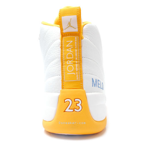 Air Jordan 12 Retro 'Carmelo Anthony Player Exclusive' - Air Jordan -  JBM186M21C1 - white/yellow-baby blue