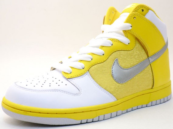 nike dunk high yellow white