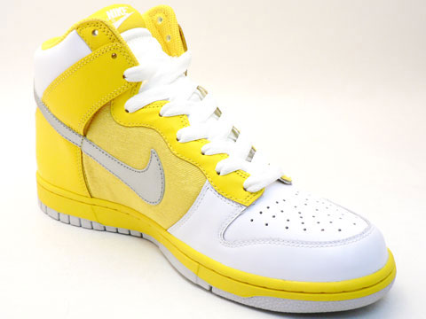 Nike Womens Dunk High Premium - White - Yellow - Silver 