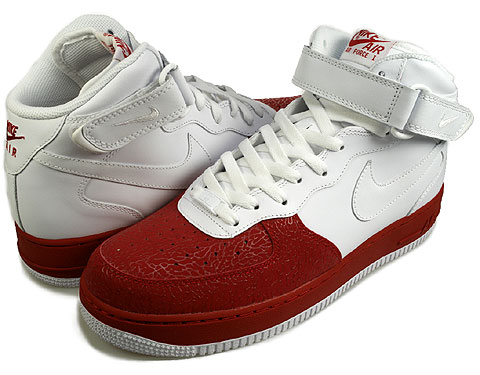 Nike Air Force 1 Mid – White – White – Varsity Red