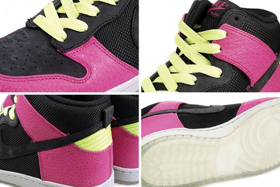 Nike Dunk High Supreme Spark - Black - Rave Pink - Citron 