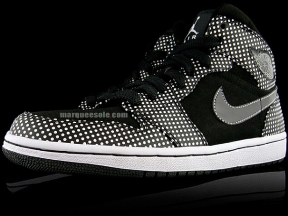 Air Casual jordan 1 - Black White - Polka Dot