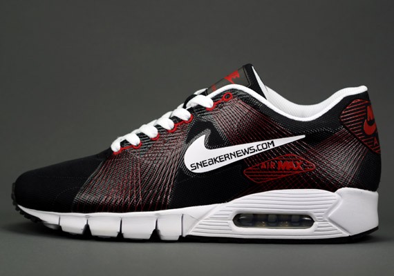 Nike Max 90 Current Flywire - Black Varsity Red