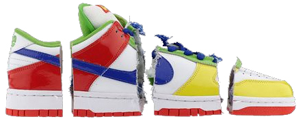 Nike Dunk Low Pro SB - eBay - White - Blue - Mean Green - Sport Red