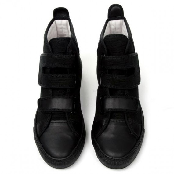 black high top velcro sneakers