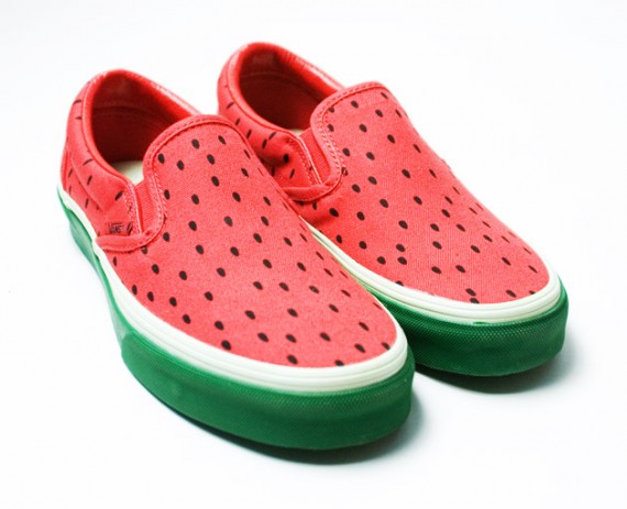 watermelon slip on vans