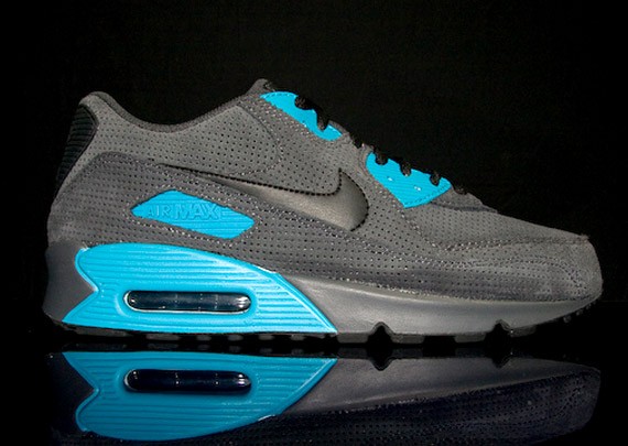 Nike Air Max 90 - Perforated - Anthracite - Neo Turquoise 