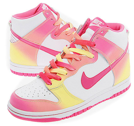 pink and yellow nike