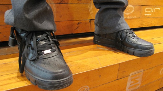wearing black air forces