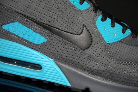 Nike Air Max 90 - Perforated - Anthracite - Neo Turquoise
